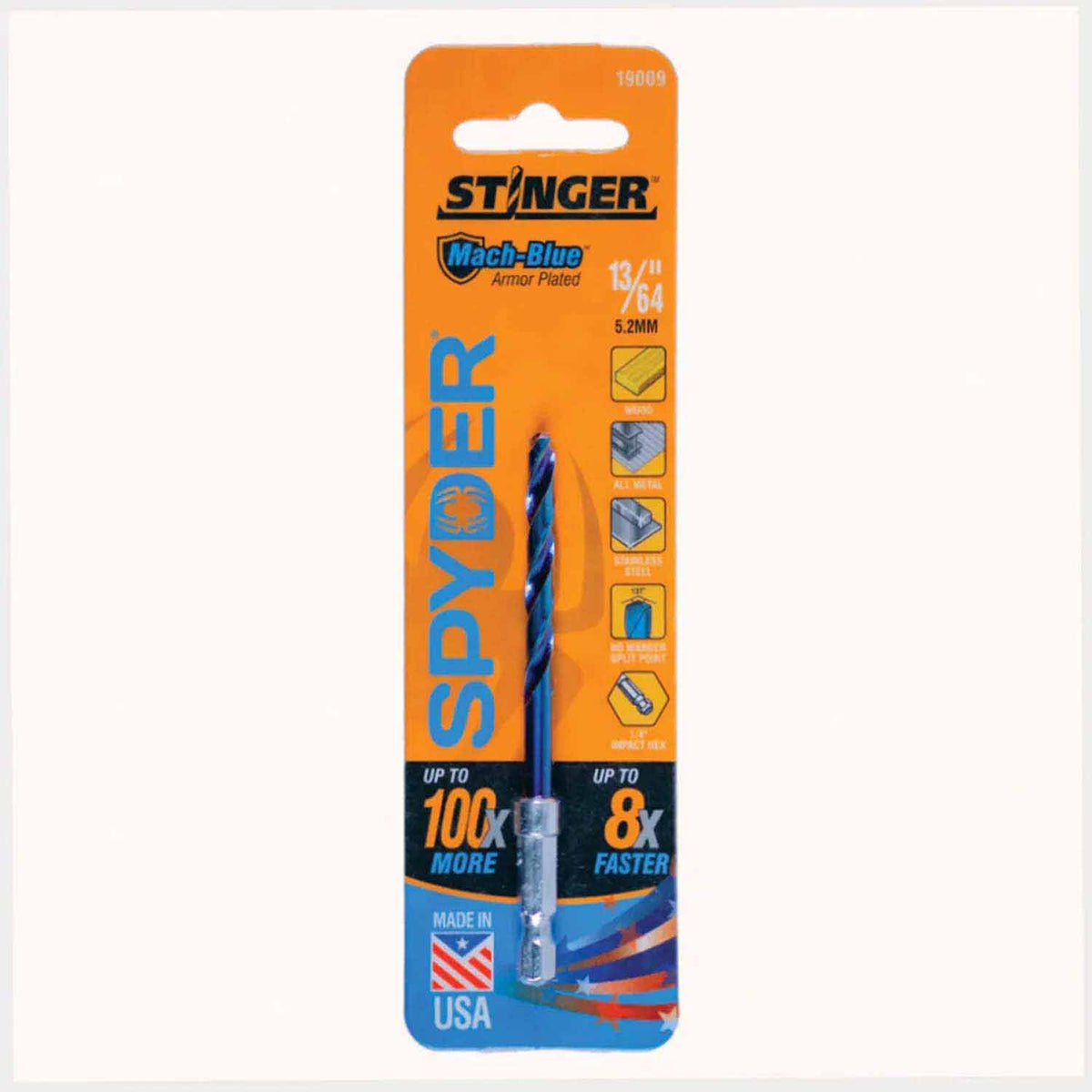 Spyder 19009 13/64-Inch x 3-3/4-Inch HSS Twist Drill Bit - 5