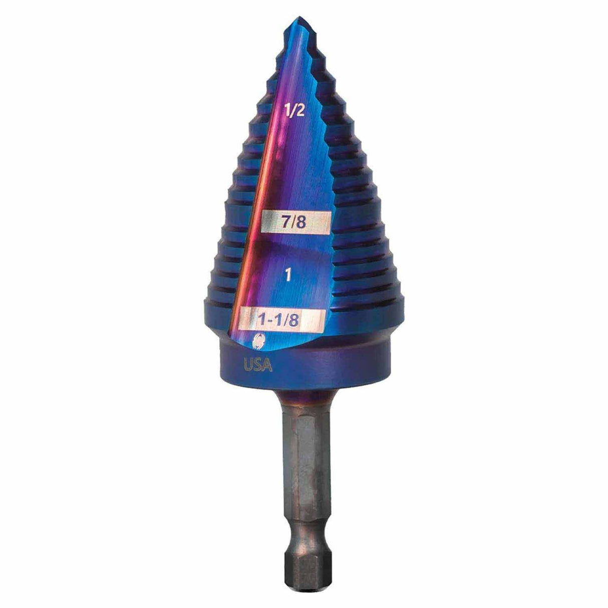 Spyder 19023 3/16 to 1-1/8-Inch Hex Shank 16 Step Drill Bit