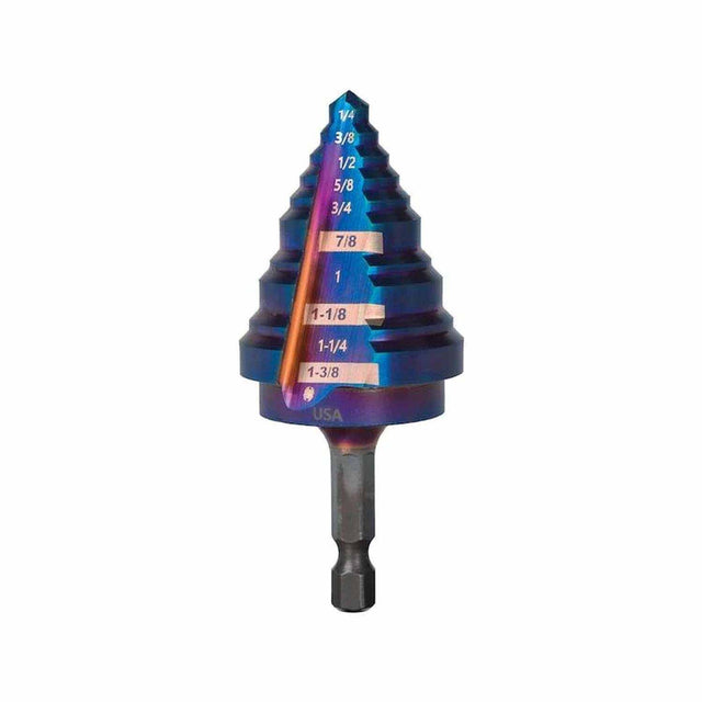 Spyder 19024 1/4 to 1-3/8-Inch Hex Shank 10 Step Drill Bit
