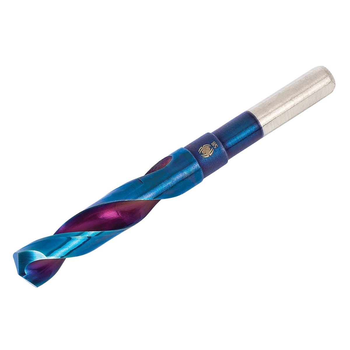 Spyder 19158 5/8" Mach-Blue Armor Plated Silver and Deming Tri-Flat Shank Drill Bit