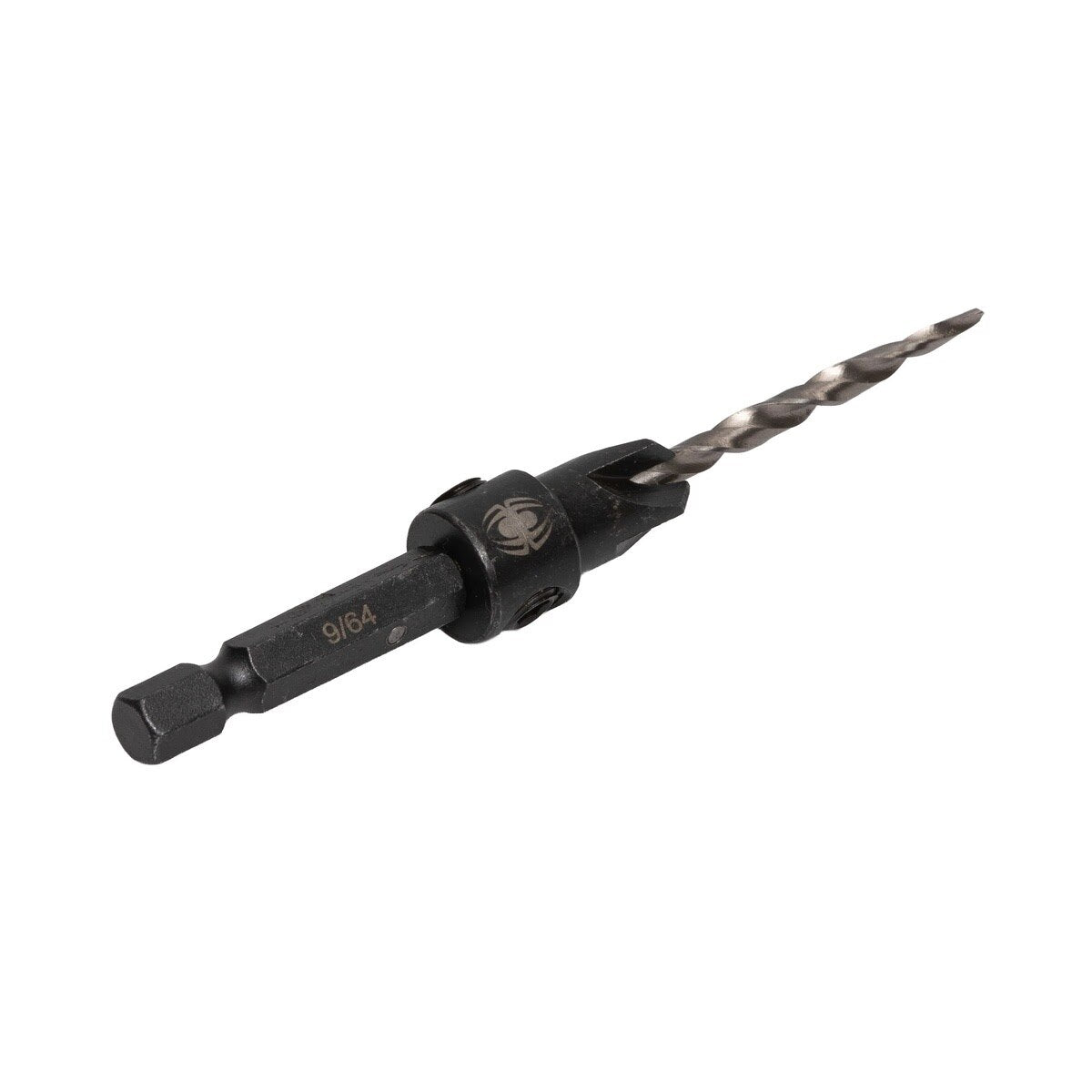 Spyder 19170 9/64" HSS Tapered Adjustable No. 6 Countersink Twist Drill Bit with 1/4" Hex Shank - 2