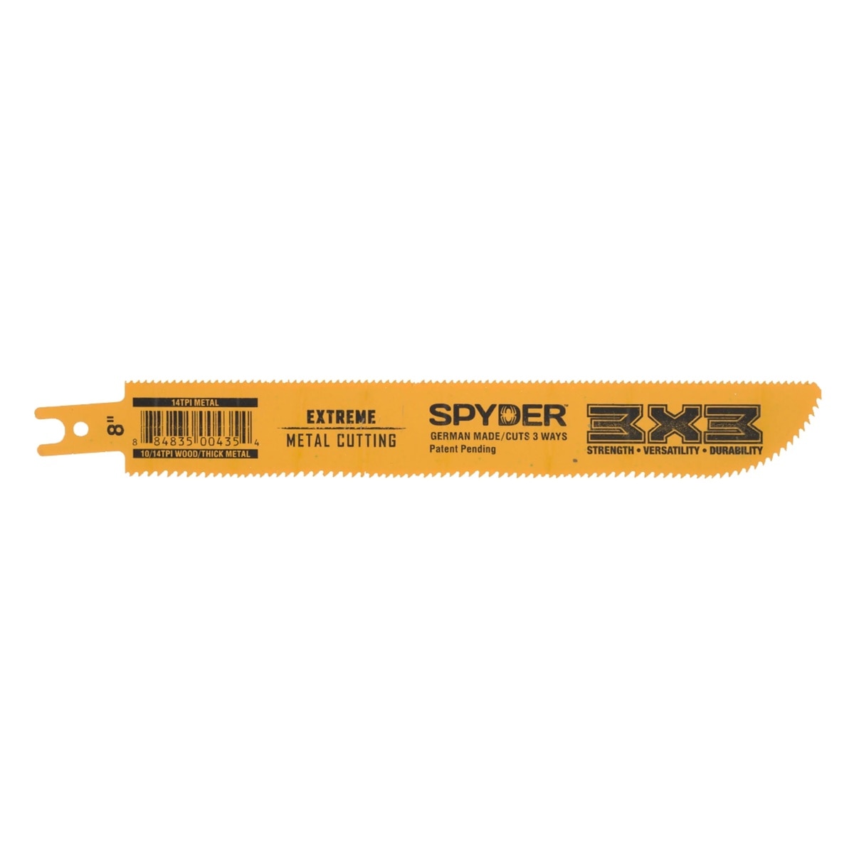 Spyder 200205 3X3 Double-Sided 8" 10/14 TPI Bi-Metal Reciprocating Saw Blade