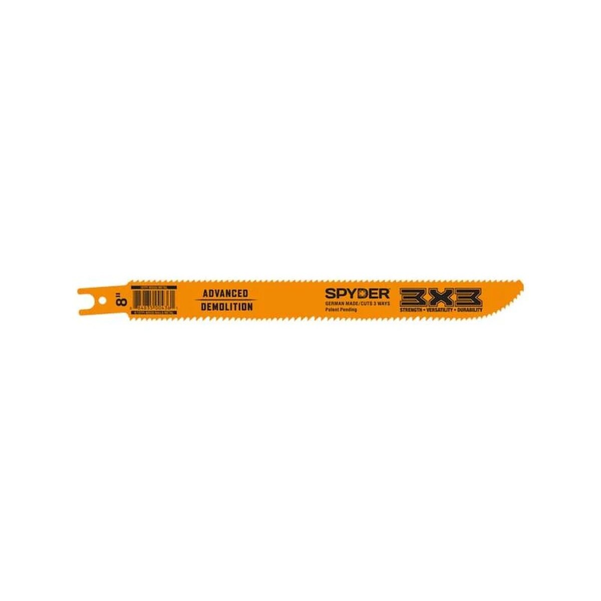 Spyder 200206 3X3 8" 8/12 x 10 TPI Advanced Demolition Reciprocating Saw Blade