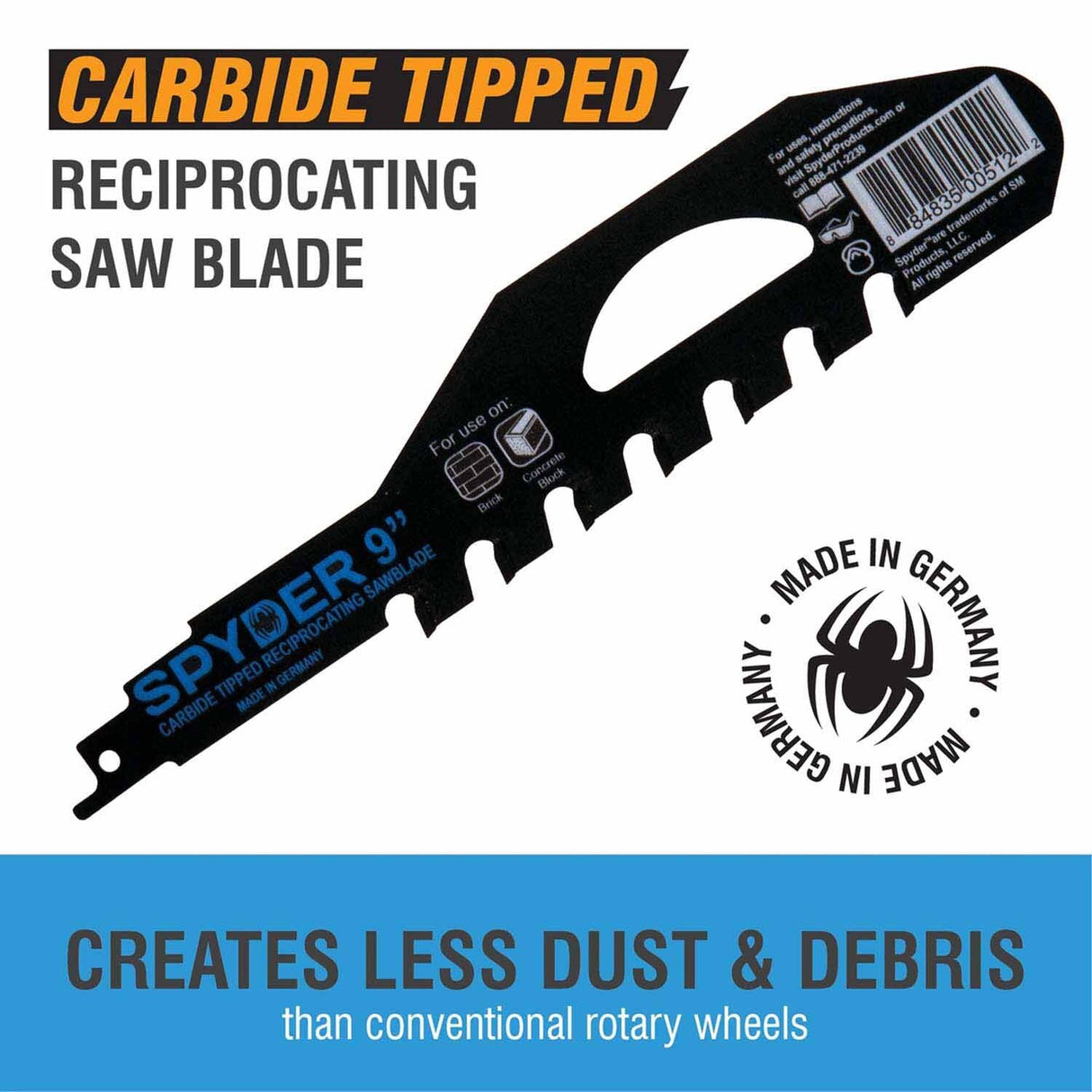 Spyder 200209 9-Inch 2-TPI Demolition TCT Reciprocating Saw Blade - 2