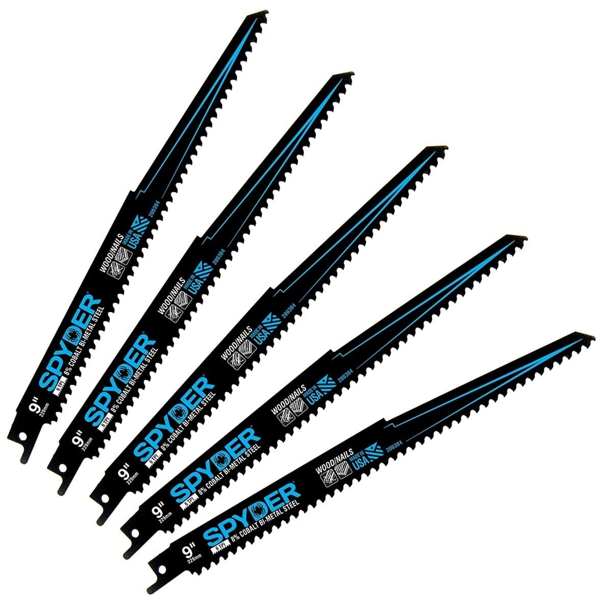 Spyder 200304-50 9" 6 TPI Bi-Metal Metal-Wood Cutting Reciprocating Saw Blades (50 Pack)