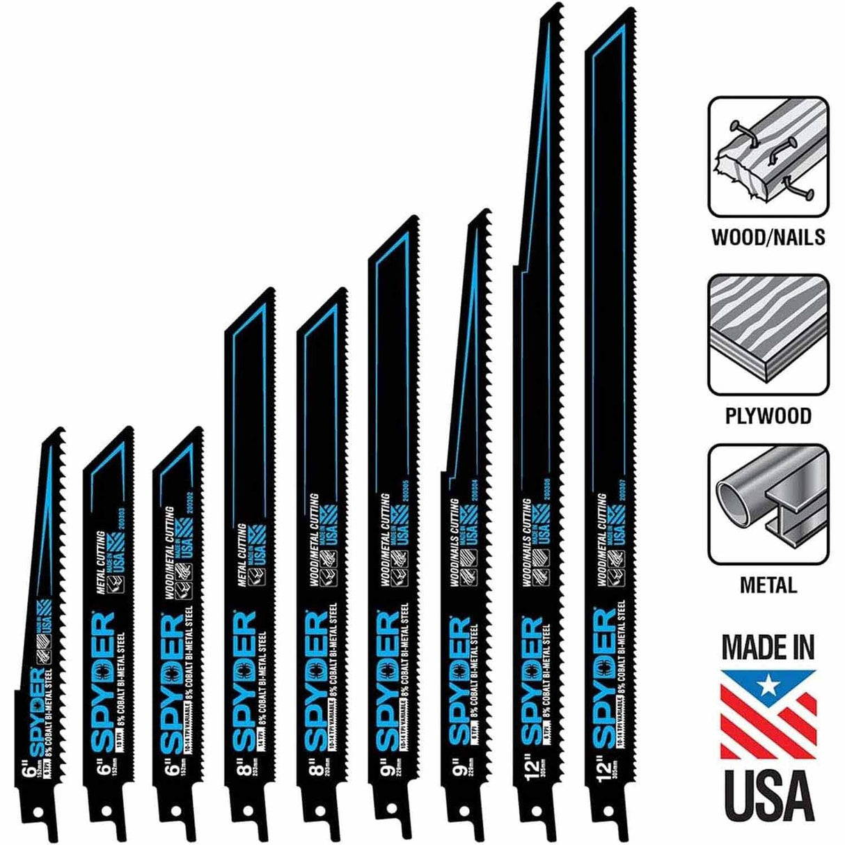 Spyder 200305 9-Inch 10/14-TPI Metal Cutting Reciprocating Saw Blades (5-Pack) - 4