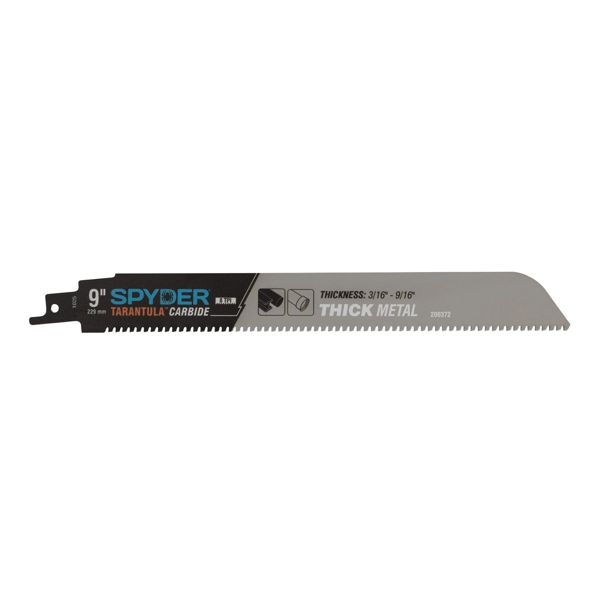 Spyder 200372-3 9 in. 8 TPI Carbide Toothed Reciprocating Saw Blade for Thick Metal (3 Pack) - 3