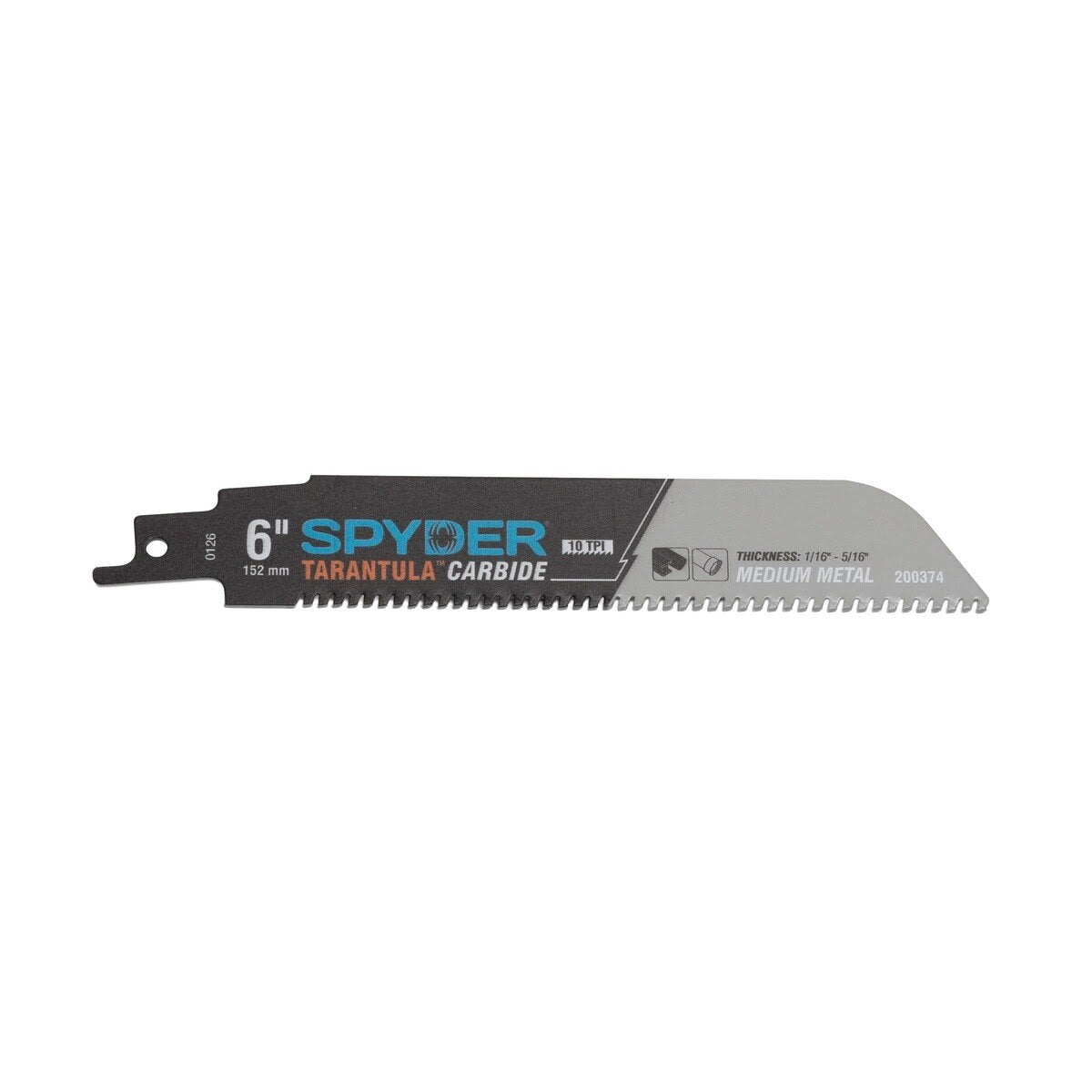 Spyder 200374-3 6" 10 TPI Carbide Reciprocating Saw Blade for Medium Metal Cutting (3 Pack) - 2