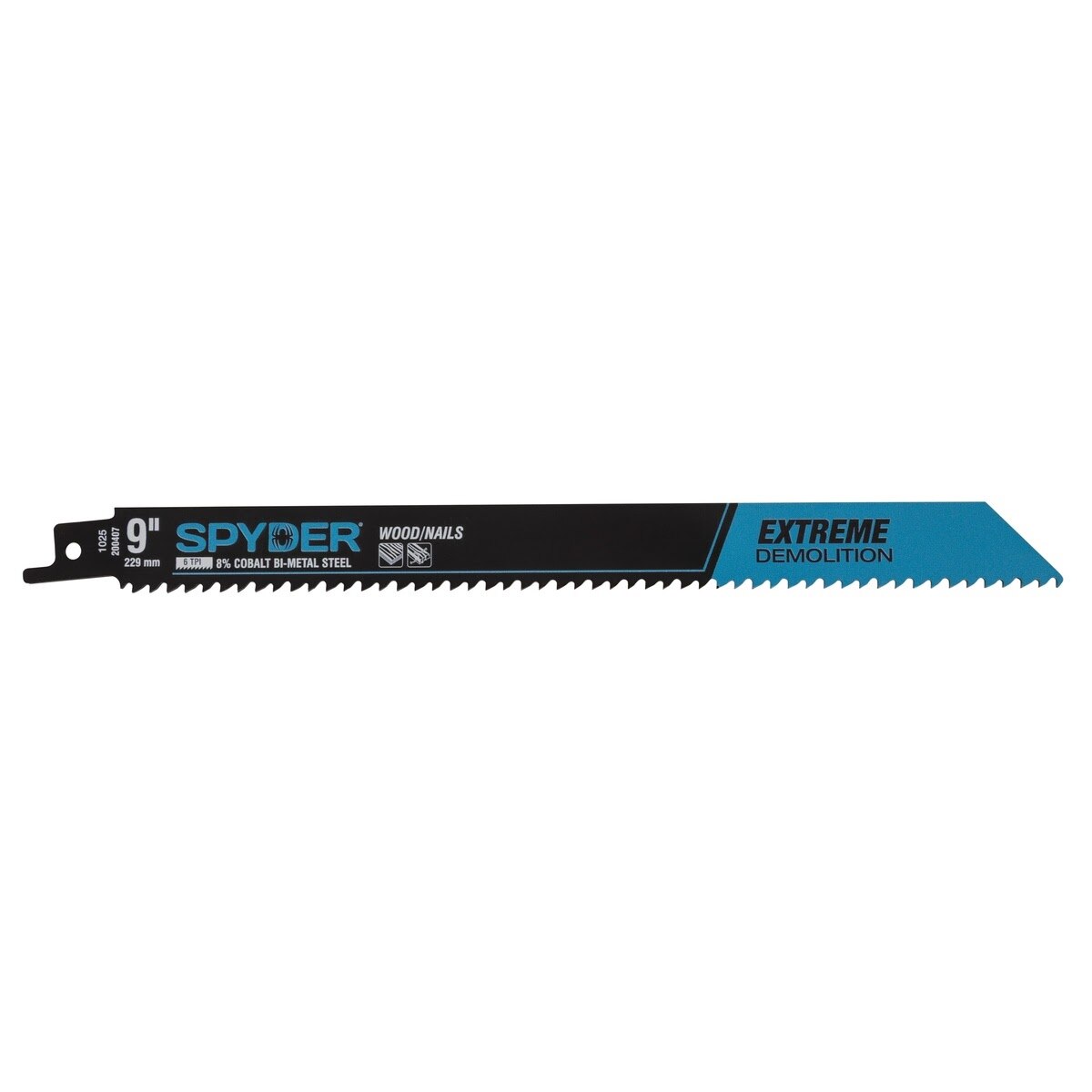 Spyder 200407-5 9 in 6 TPI Black Series Extreme Bi-Metal Demolition Reciprocating Saw Blade (5 Pack) - 2