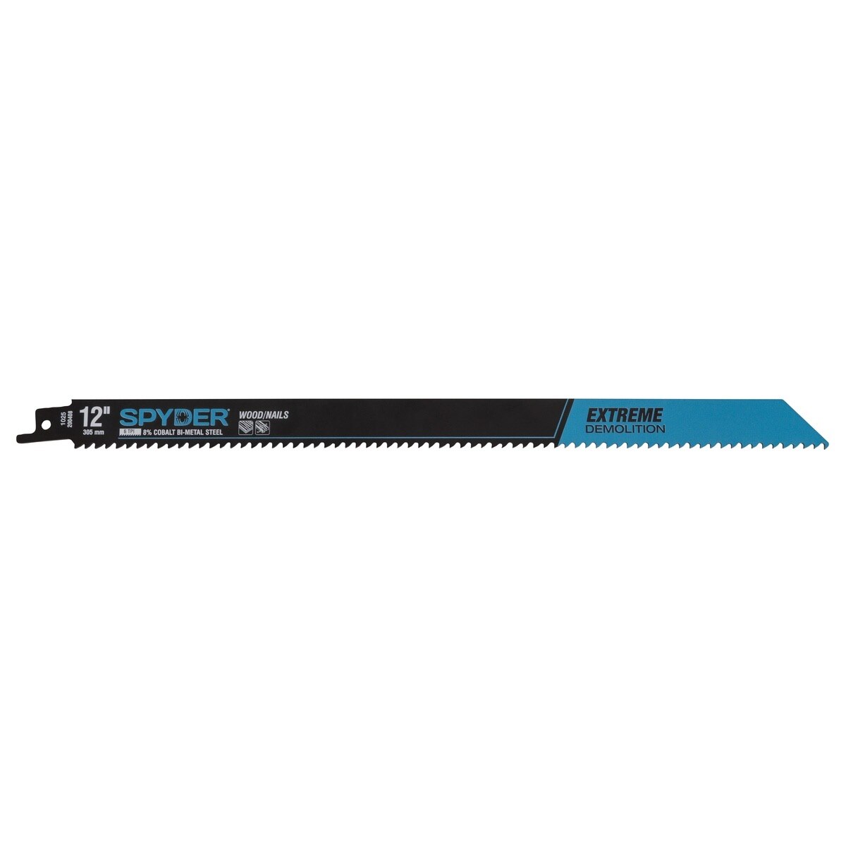 Spyder 200408 12 in 6 TPI Bi-Metal Extreme Demolition Recip Saw Blade for Wood and Nails