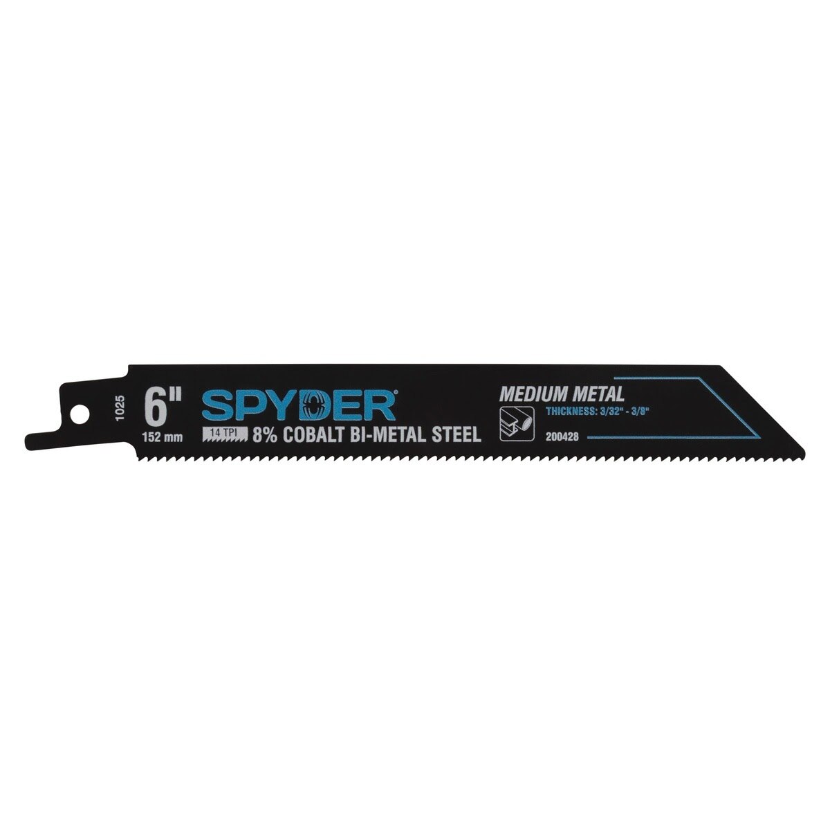Spyder 200428-5 6" 14 TPI Black Series Bi-Metal Reciprocating Saw Blades for Medium Metal (5 Pack) - 2