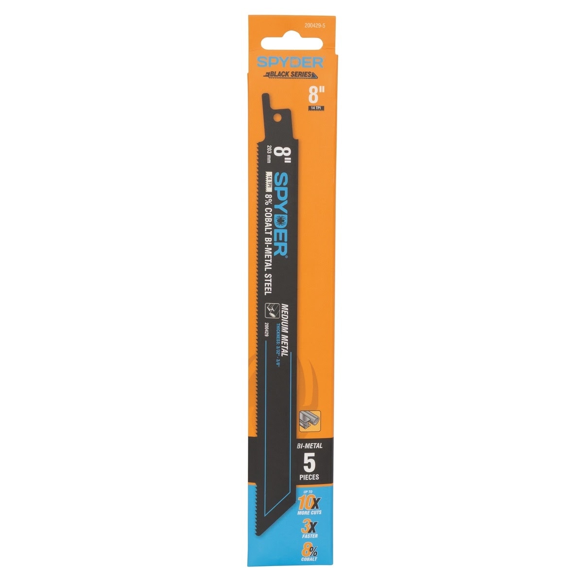 Spyder 200429-25 8 in 14 TPI Cobalt Bi-Metal Reciprocating Saw Blade for Medium Metal (25 Pack) - 3