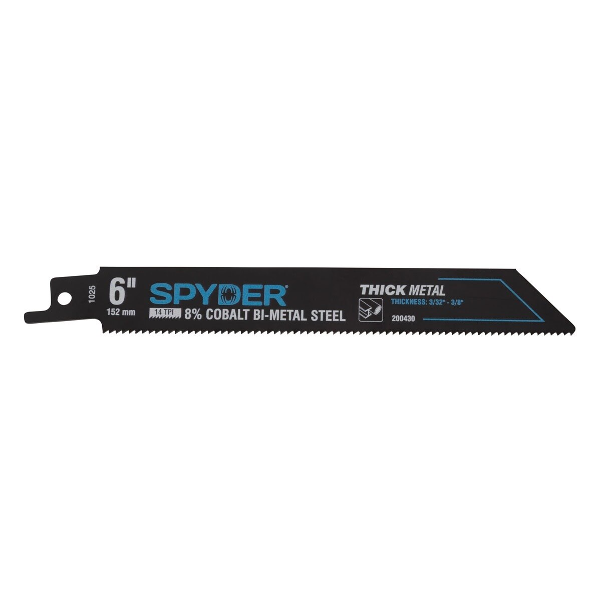 Spyder 200430-5 Black Series 6 in 14 TPI 8 Percent Cobalt Bi-Metal Thick Metal Reciprocating Saw Blades (5 Pack) - 2