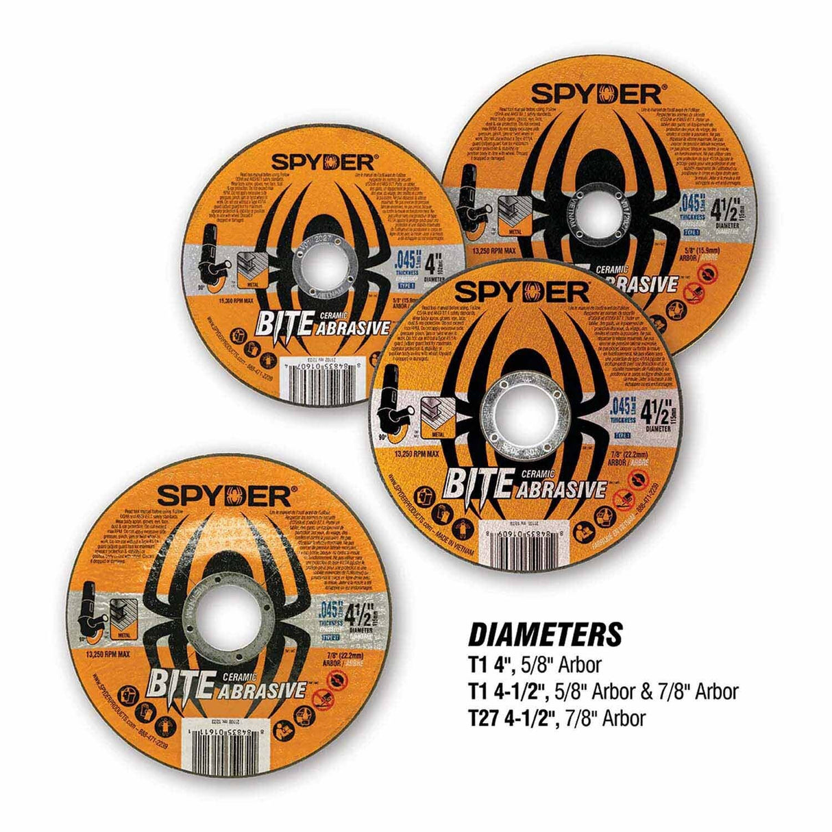 Spyder 21102 4-Inch Bonded Ceramic Abrasive Cut-Off Wheel - 3