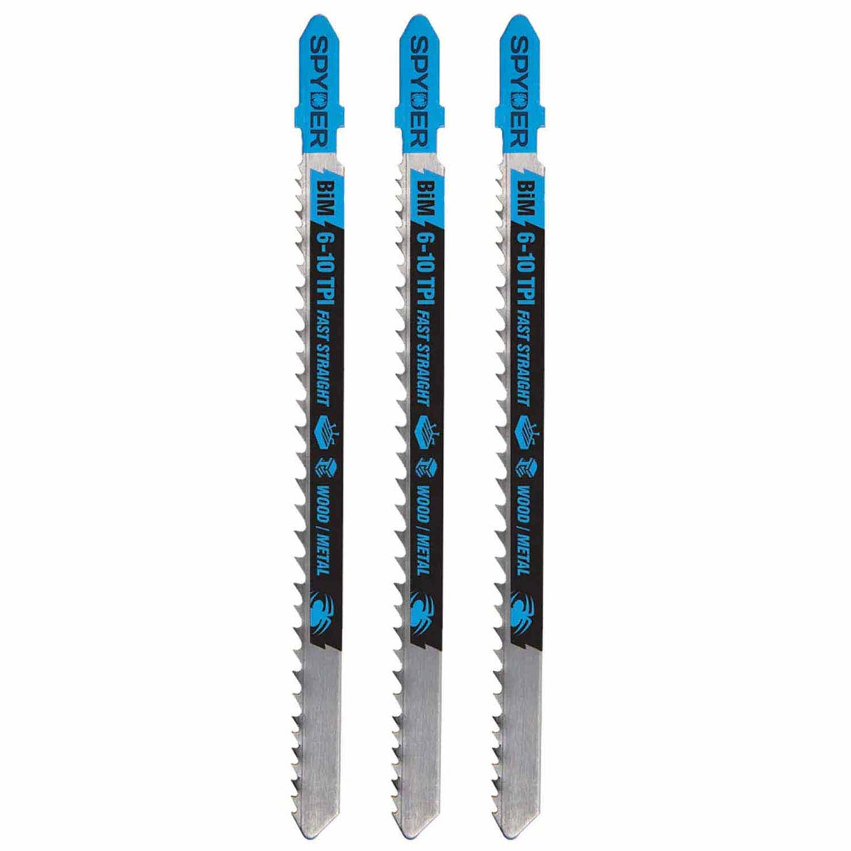Spyder 300098 T-Shank Metal And Wood Cutting Bi-Metal Coarse Tooth Jig Saw Blades (3-Pack)