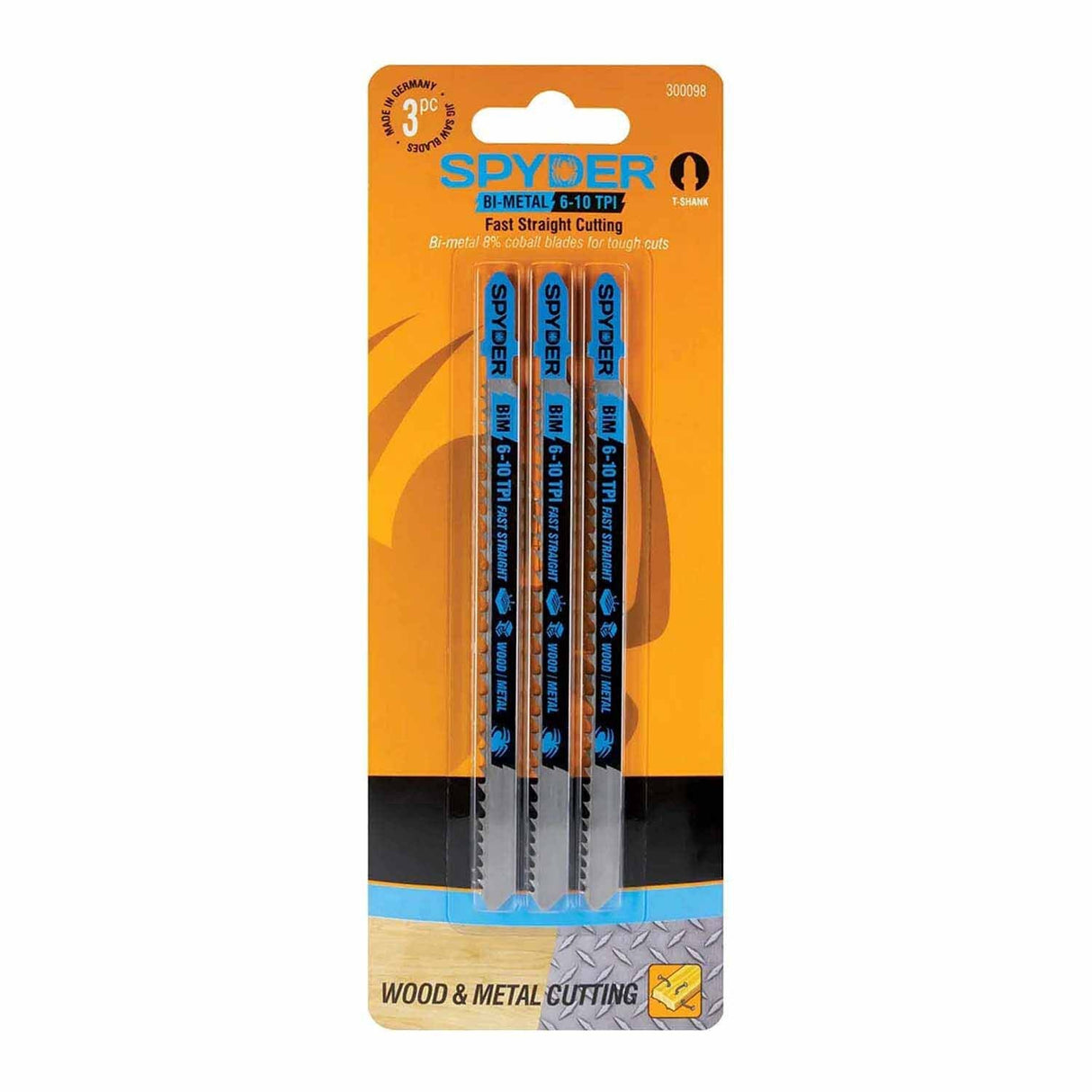 Spyder 300098 T-Shank Metal And Wood Cutting Bi-Metal Coarse Tooth Jig Saw Blades (3-Pack) - 2