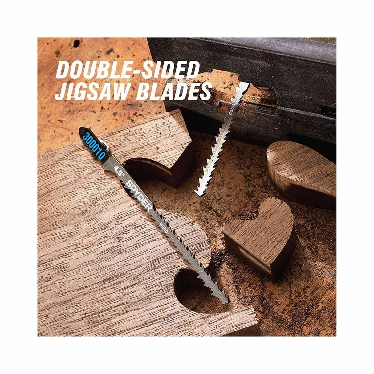 Spyder 300100 Double-Sided 17/19-TPI T-Shank High-Carbon Steel Jig Saw Blades (2-Pack) - 4
