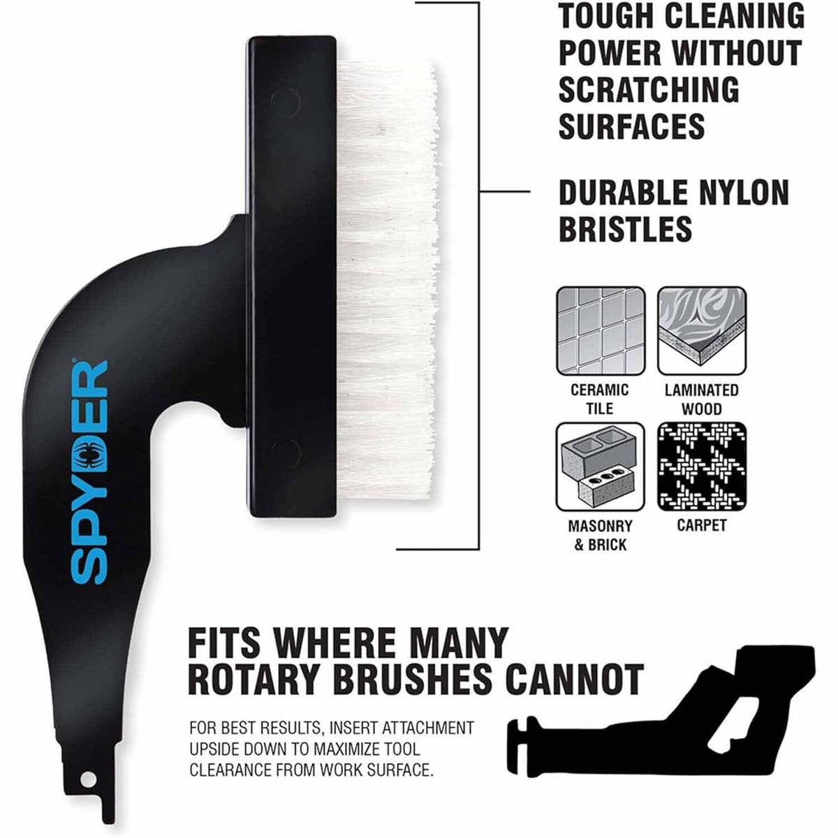 Spyder 400006 Nylon Brush Reciprocating Saw Blade Attachment - 2