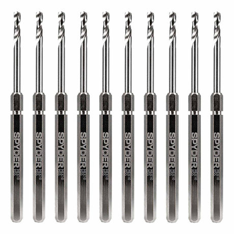 Spyder 600645-10 Hex10 1/2-Inch HSS Quick Change Hole Saw Arbor Pilot Bit (10-Pack)