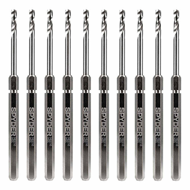 Spyder 600645-10 Hex10 1/2-Inch HSS Quick Change Hole Saw Arbor Pilot Bit (10-Pack)