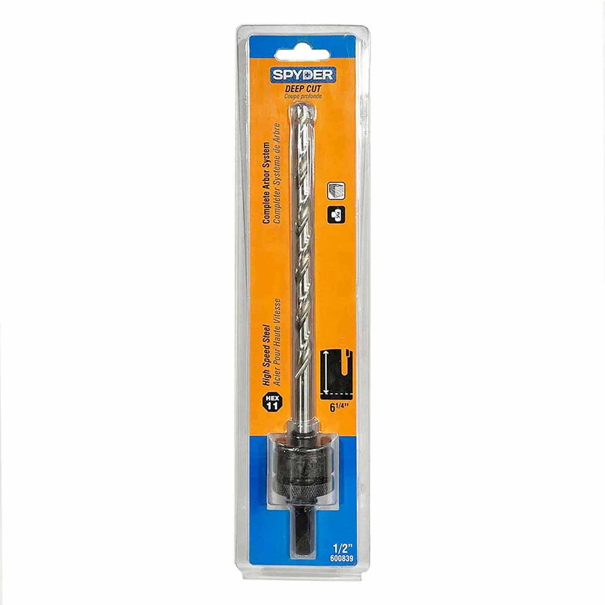 Spyder 600840 1/2-Inch TCT Hex11 Deep Cut Quick Change Hole Saw Arbor - 4