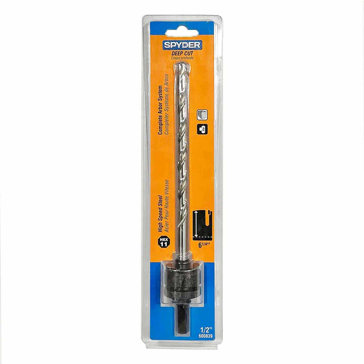 Spyder 600840 1/2-Inch TCT Hex11 Deep Cut Quick Change Hole Saw Arbor - 4