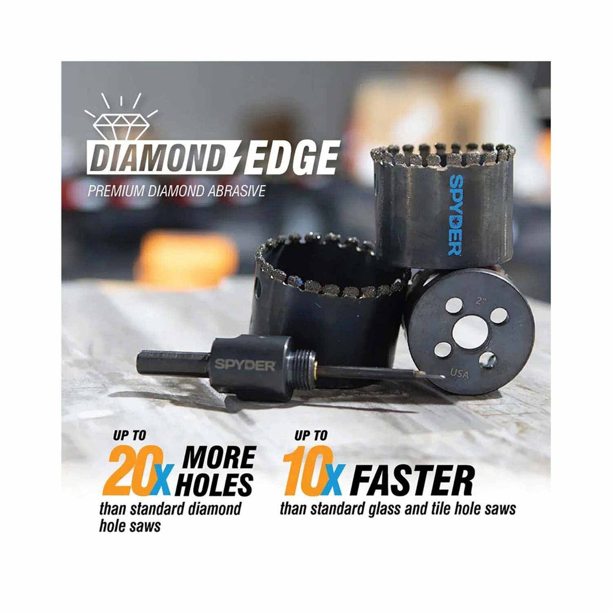 Spyder 600861 2-1/2-Inch Diamond Edge Non-Arbored Hole Saw - 5
