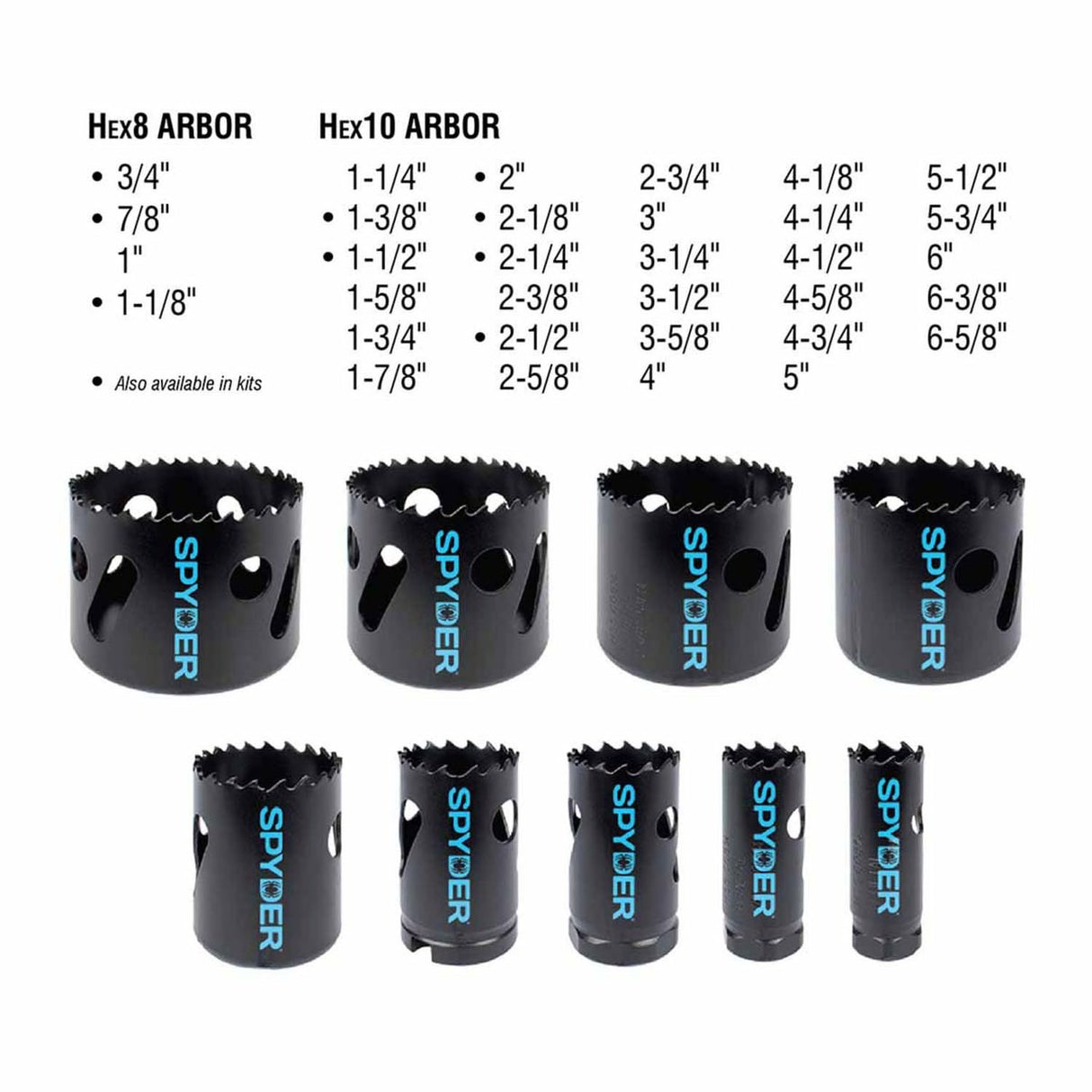 Spyder 600886 11-Piece Bi-Metal Hole Saw Kit - 4