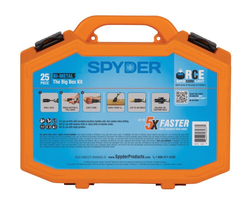 Spyder 601015 Bi-Metal Master General Purpose Holesaw Kit (25 Piece Kit) - 7