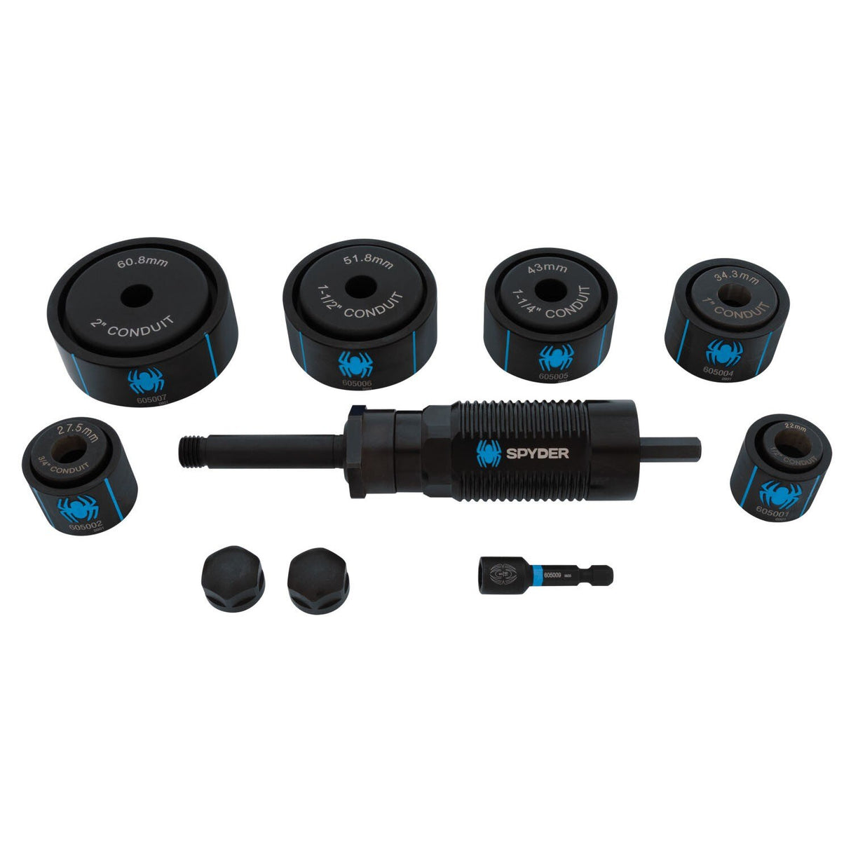Spyder 605000 6-Die Hole Knockout Punch Set for Clean Knockouts in Panels and Enclosures (6-Piece)