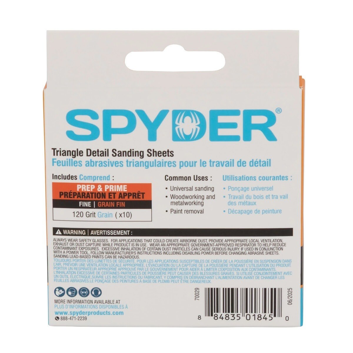 Spyder 70029 3-1/8 in 120-Grit Aluminum Oxide Triangle Detail Sanding Sheets (10 Pack) - 4