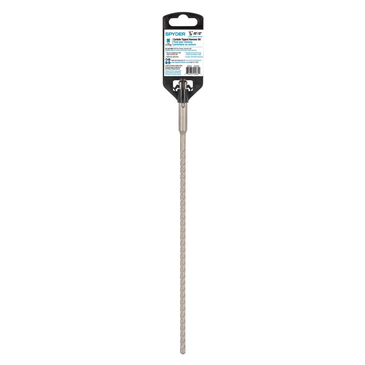 Spyder 950010 1/4" x 12" SDS-Plus 4-Cutter Carbide-Tipped Rotary Hammer Drill Bit - 5