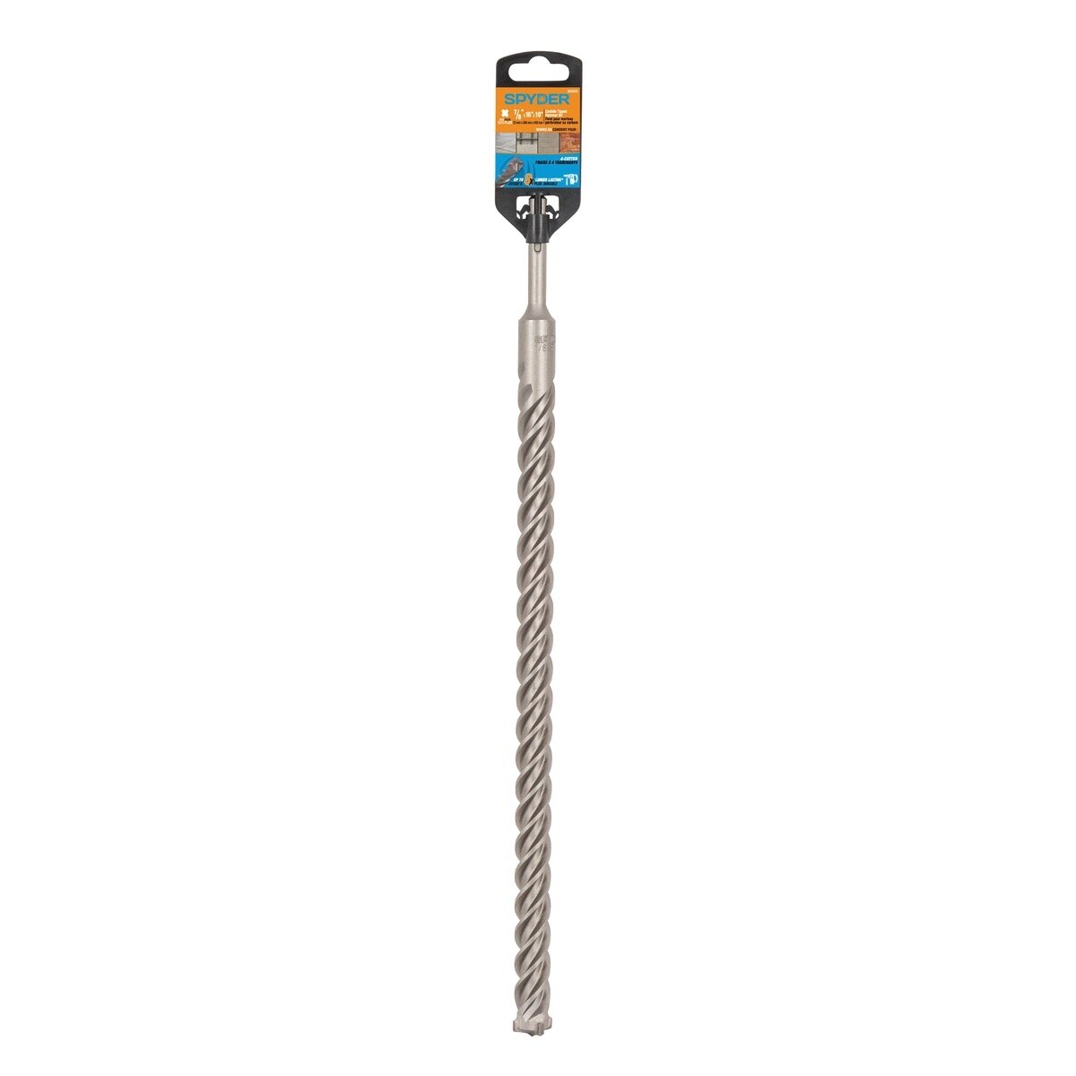 Spyder 950020 3/4 in x 18 in SDS-Plus 4-Cutter Carbide-Tipped Rotary Hammer Drill Bit - 4