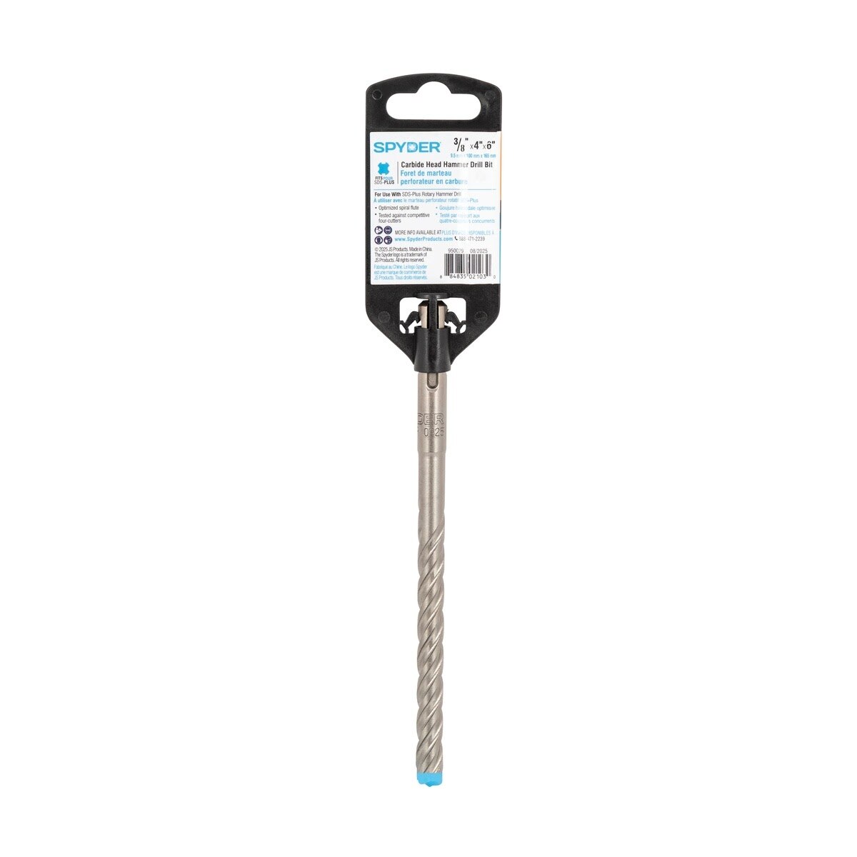 Spyder 950029 3/8" x 4" x 6" SDS-Plus 4-Cutter Full-Carbide Rotary Hammer Drill Bit - 5