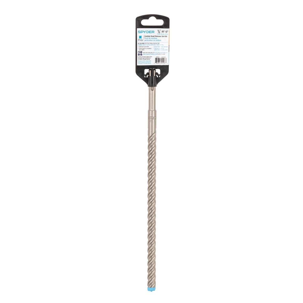 Spyder 950033 3/8 in x 12 in SDS-Plus 4-Cutter Full-Carbide Rotary Hammer Drill Bit - 5