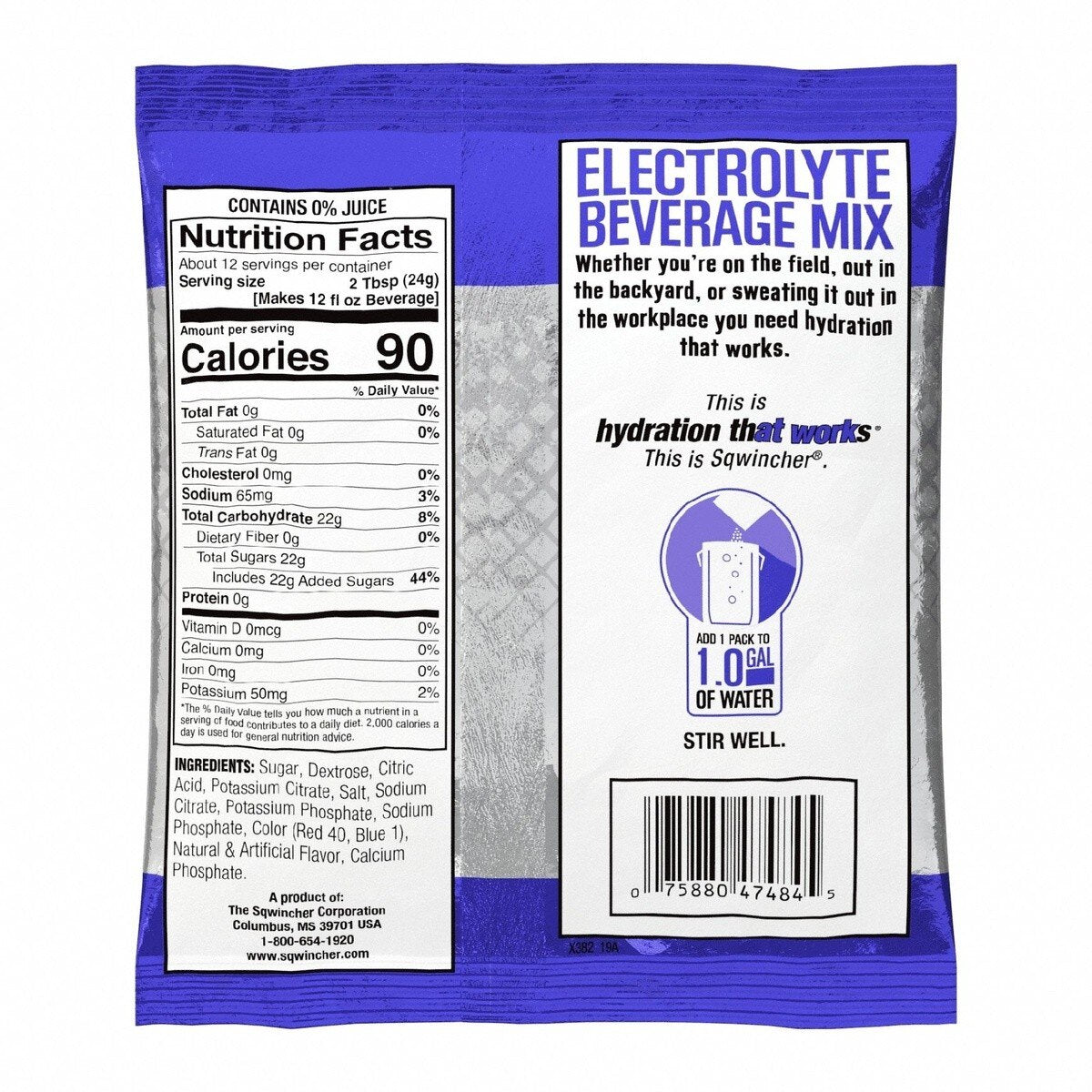 Sqwincher 159016006 1 gal Grape Electrolyte Beverage Powder Mix 9.53 oz Packets (80 Pack) - 3