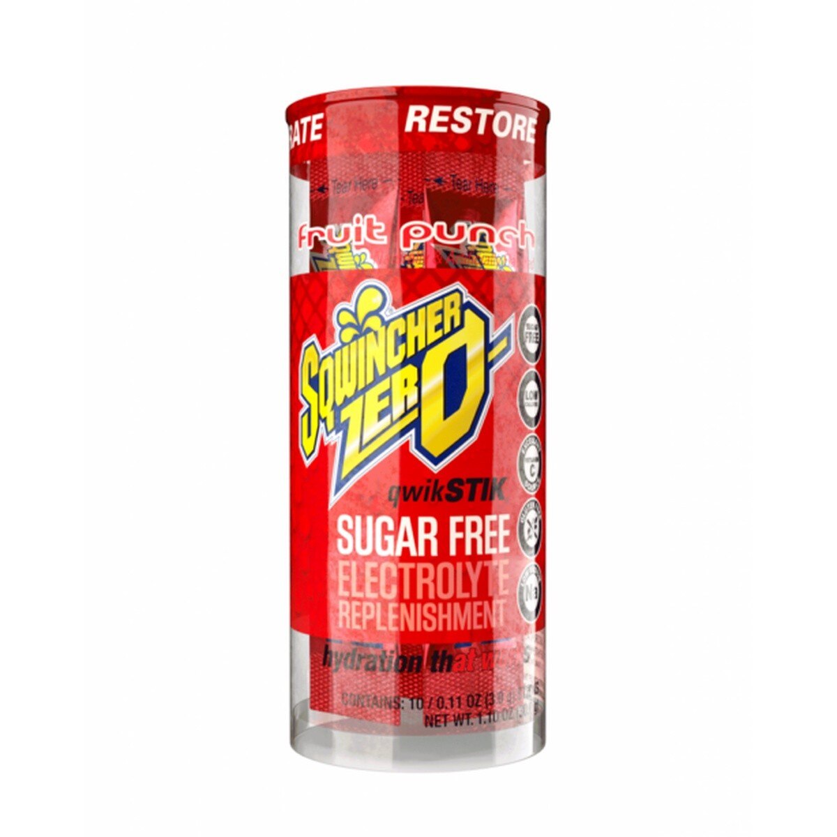 Sqwincher 159060115 Qwik Stik Tubes Fruit Punch Sugar Free Electrolyte Drink Mix
