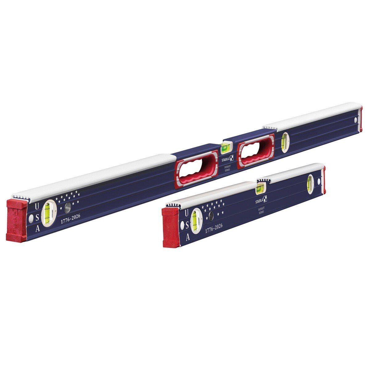 Stabila 36250 Patriot Masons Spirit Level Set Old Glory Blue Finish 24" and 48" (2 Piece Set)
