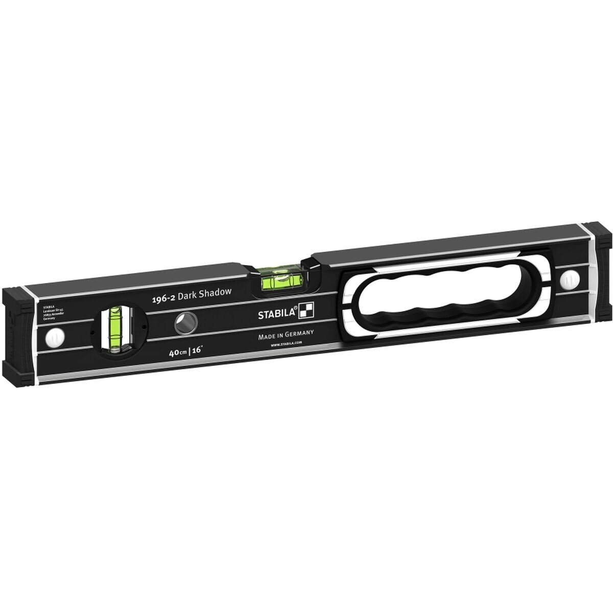 Stabila 37350 196-2 Dark Shadow Spirit Level Set 16 in. and 72 in. Limited Edition (2-Piece) - 2