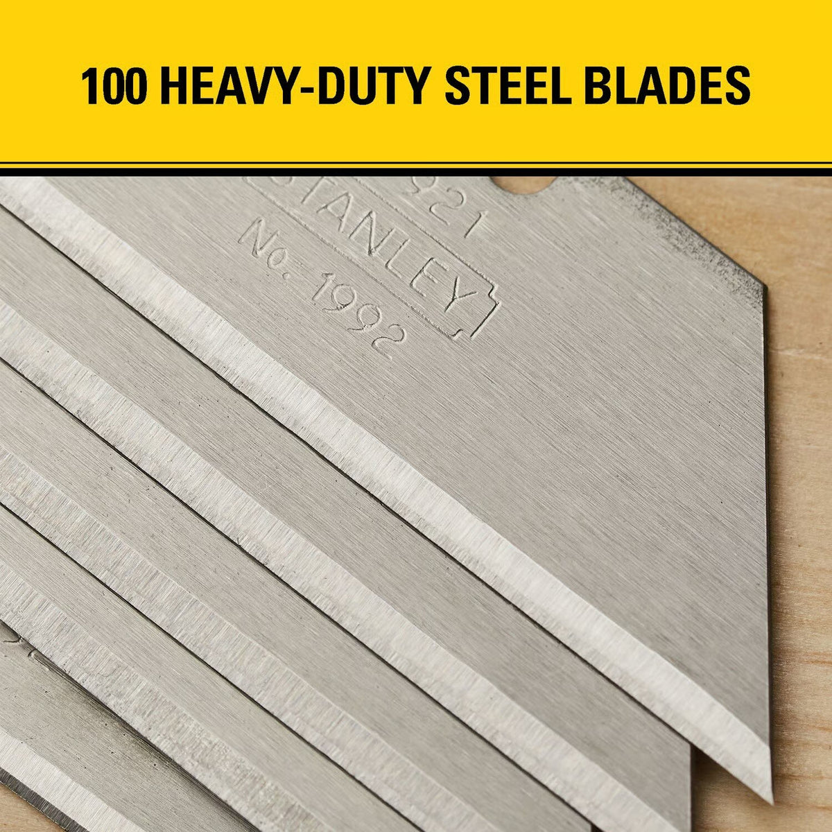 Stanley 11-921J 2.4" High Carbon Steel Heavy Duty Utility Blade Dispenser with Wall Mount (100 Pack) - 4