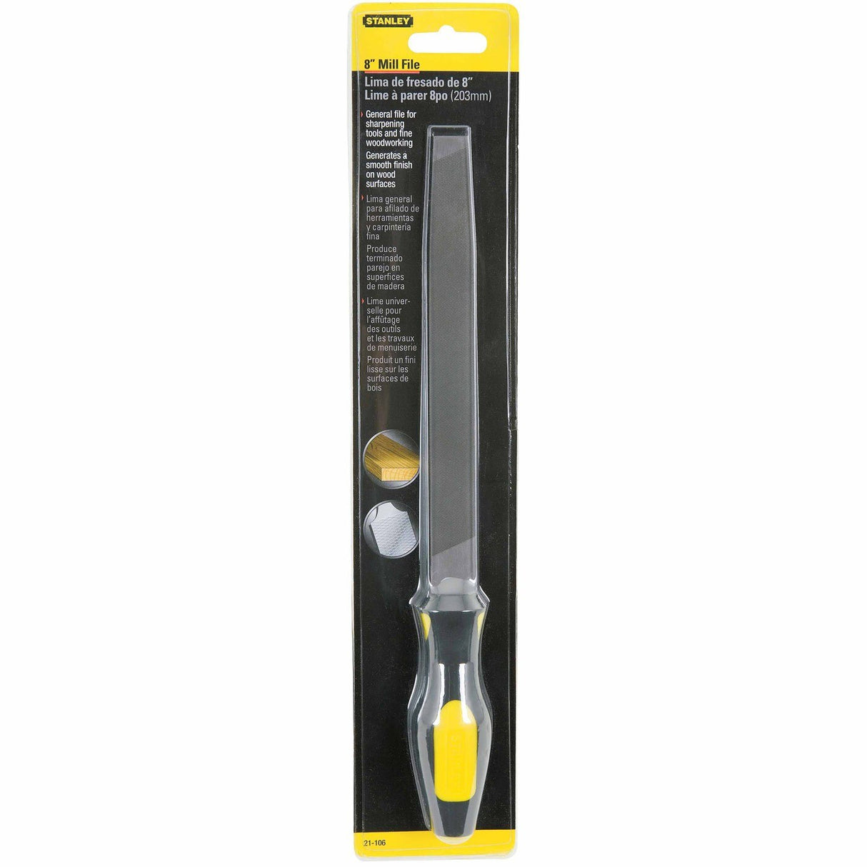 Stanley 21-106 8" Single-Cut Handy File with Handle - 2