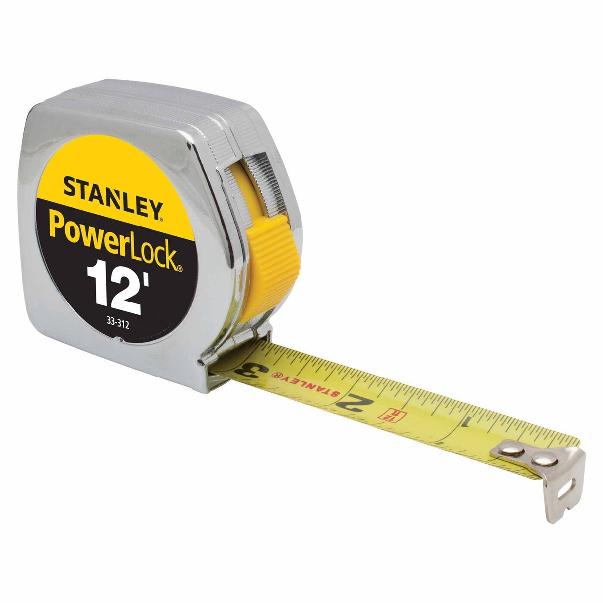 Stanley 33-312 PowerLockTape Rule w/ Metal Case 3/4" X 12'