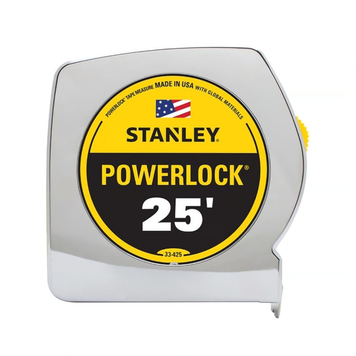Stanley 33-425THR PowerLockClassic 1" x 25' Tape Measure with Blade Lock and Belt Clip - 2