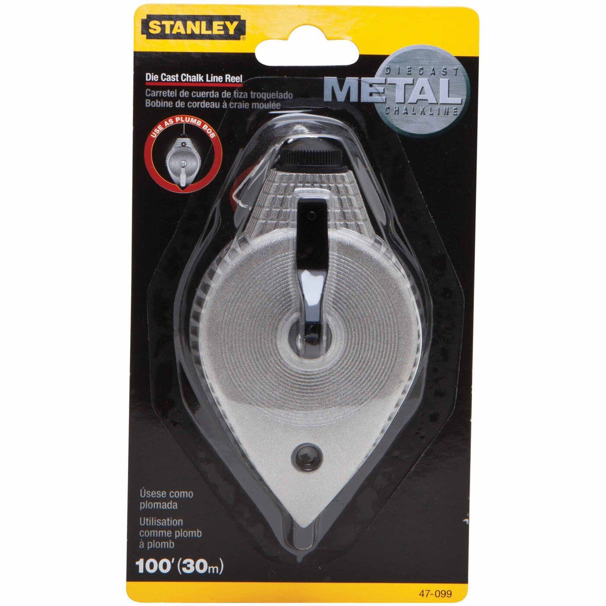 Stanley 47-099 30M/100' Die Cast Chalk Line Reel - 2