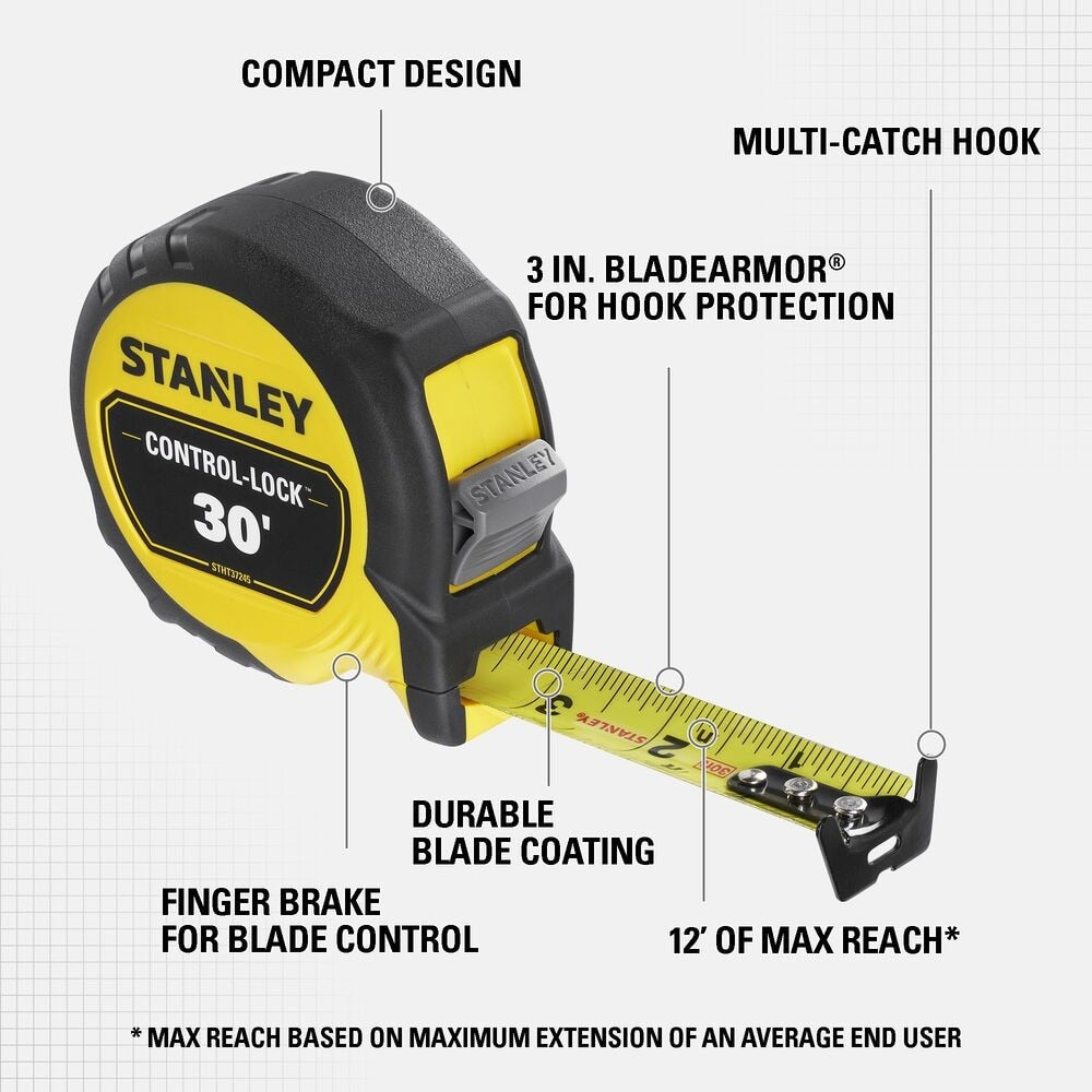 Stanley STHT37245 30 ft. CONTROL-LOCK Tape Measure - 2