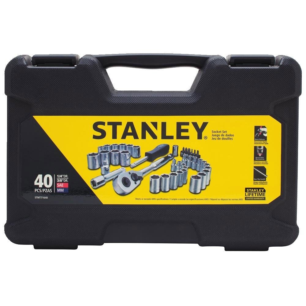 Stanley STMT71648 40-Pcs Socket Set, 1/4" & 3/8" - 3
