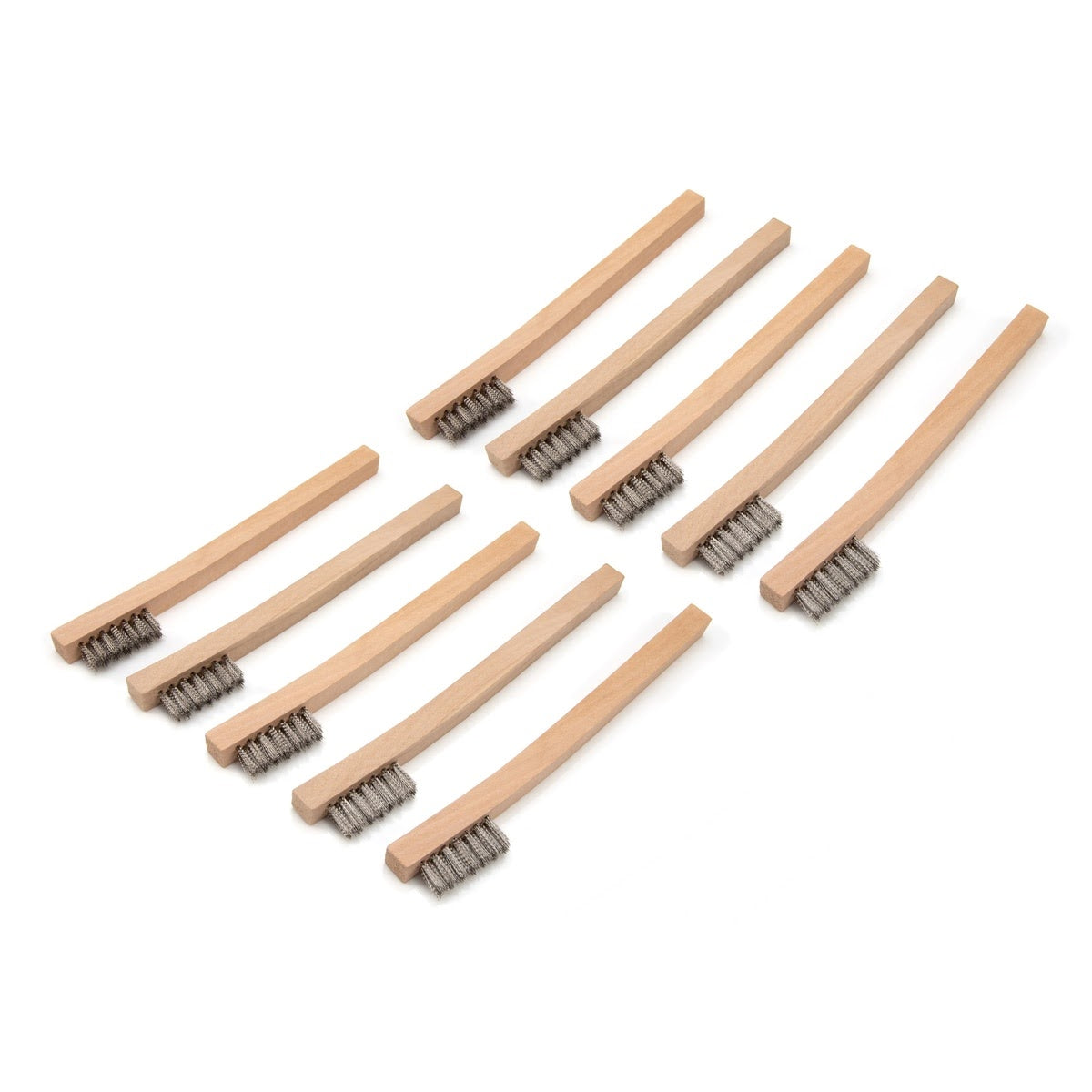 Steelman Pro 42563 Stainless Steel 1200-Bristle Wire Brush with Wood Handle 7-3/4 in. (10 Pack)