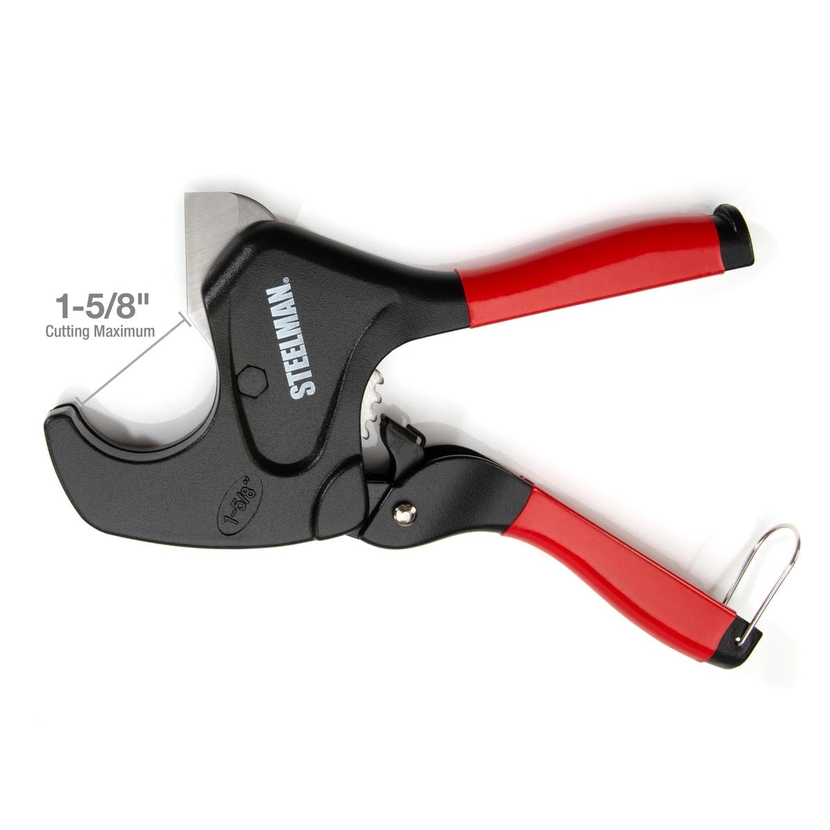 Steelman Pro 42566 1-5/8 in. Jaw Ratcheting PVC and Plastic Pipe Cutter with Stainless Steel Blade (1 Each) - 4