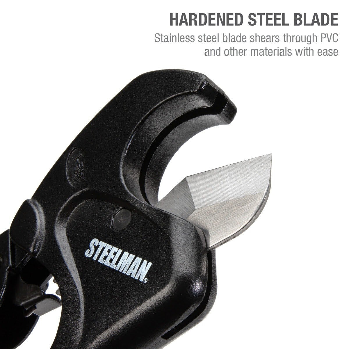 Steelman Pro 42566 1-5/8 in. Jaw Ratcheting PVC and Plastic Pipe Cutter with Stainless Steel Blade (1 Each) - 5