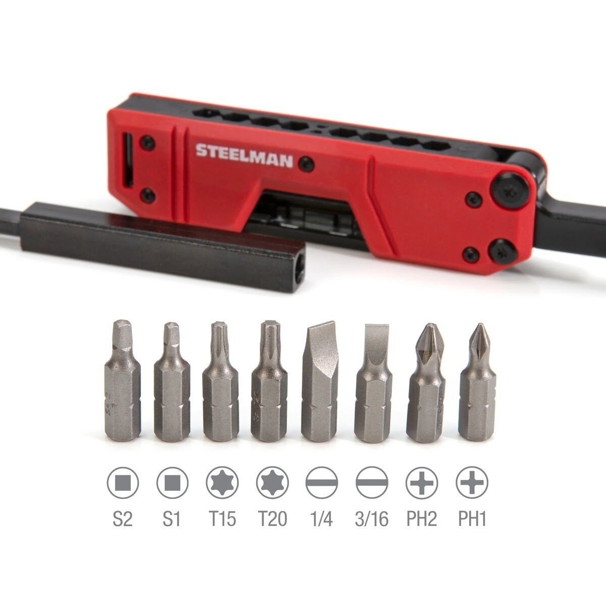 Steelman Pro 60713 10-In-1 Folding Magnetic Pocket Screwdriver with Clip and Bottle Opener - 3